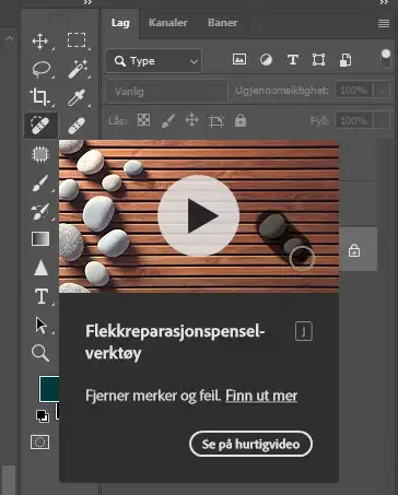En nybegynner guide i Adobe Photoshop 11 Nybegynner guide i Adobe Photoshop - Hvordan bruke flekkfjerningsverktøyet